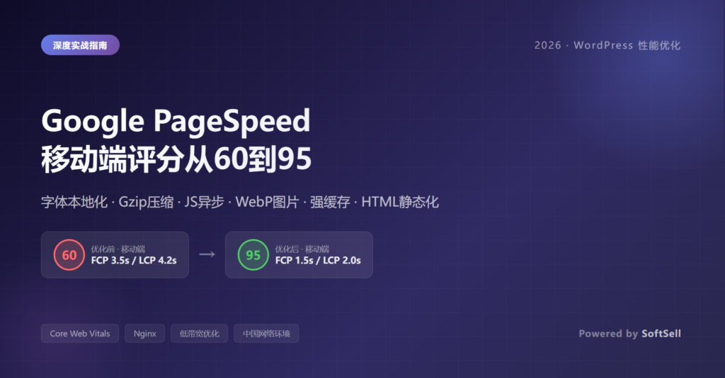 2026年WordPress网站PageSpeed深度优化实战